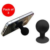 Pack of 3 Bluechip Universal Rubber Suction Ball Stand for Galaxy S6 Edge + LG4