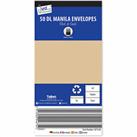 Tallon Just Stationery DL Peel & Seal Manila Envelopes 80gsm Paper (Pack of 50)