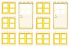 LEGO windows + doors for house (pack of 10) 1x4x3 SLIM Tan Yellow BRAND NEW