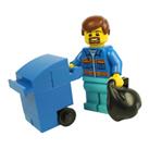 LEGO city minifigure bin man garbage blue wheelie bin black sack bag 60220