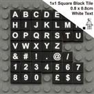 LEGO Letters & Numbers - 1x1 Square Black Tiles | Genuine LEGO - Custom Printed