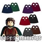 2 CUSTOM Fabric Capes for your Lego Hobbit Lord of the Rings minifig - CAPE ONLY