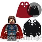 2 CUSTOM capes for your Lego Lord of the Rings minifig eg Aragorn black/red cape