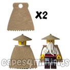 2 CUSTOM suedette capes for your Lego Master Wu CAPE ONLY