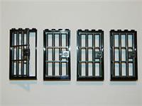 😀LEGO barred door gate 1x4x6 black dark grey x4 castle prison dungeon jail bars