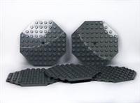 LEGO Large Plates Octagonal DARK STONE GREY 10x10 pack of 5 flat