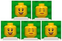 Lego HEADS dual sided # pack of 5 # girl princess woman female lips #1675*