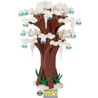 Winter Tree - White leaves, snow & icicles - 13cm tall | All parts LEGO