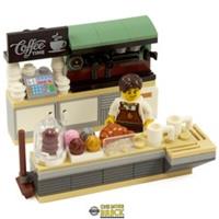 Coffee Shop & Minifigure - Cafe, food shop, bakery barista | All parts LEGO