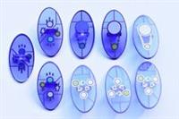 LEGO Shields x9 for minifigures Transparent Purple Oval Round Dimensions