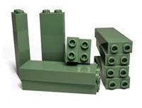 LEGO bricks 1x2x5 (pack of 10) panels # SAND GREEN pillar column walls castle
