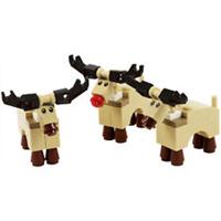 Reindeer Rudolph x 3-pack | Santa's Christmas Xmas | Kit Made With Real LEGO