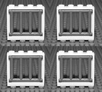 LEGO windows (pack of 4) WHITE BARRED Bars Police Jail Prison Cell Castle