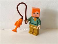 LEGO MINECRAFT ALEX + FISH FROM SET 21134 (min047)