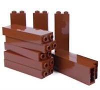LEGO bricks 1x2x5 (pack of 10) panels # BROWN pillar column walls castle