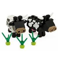 Cows | Farm Animals black & white cow | Custom kit made with real LEGO Bricks