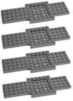 LEGO Plate 6x16 Dark Grey (pack of 4) for Vehicle Base Car Van 16x6 Thin Flat
