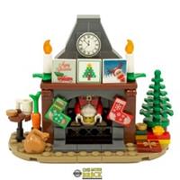 Santa's Fireplace | Christmas Xmas Santa | Kit Made With Real LEGO Bricks
