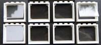 LEGO OFFICE windows pack of 8 1x4x3 WHITE GLASS CLEAR police hospital