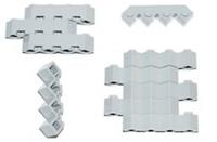 LEGO bricks FACET modified 4x4 (pack of x10) # LIGHT GREY wall castle house