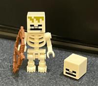 LEGO MINECRAFT JUNGLE SKELETON + BOW & SPARE HEAD FROM SET 21176 (min102)