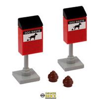 Dog Waste Bins, & Dog Poos | Pack of two | Park City | NEW | All parts LEGO