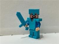 LEGO MINECRAFT STEVE IN FULL DIAMOND ARMOUR FROM SET 21143 & 21117 (min015)