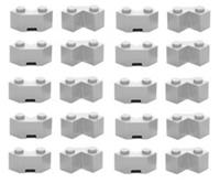 LEGO bricks FACET modified 2x2 (pack of x20) # Light Grey wall castle house