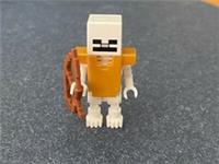 LEGO MINECRAFT SKELETON IN PEARL GOLD ARMOUR + BOW FROM SET 21137 (min054)
