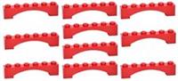 LEGO ARCH 1x6 x10 pieces # RED # bridge window wall castle *