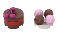 LEGO minifigure food accessories chocolate birthday cake cupcakes friends