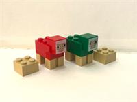 LEGO MINECRAFT RED & GREEN SHEEP FROM SET 21280 (BRAND NEW)