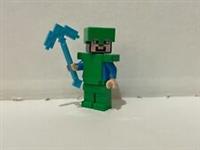 LEGO MINECRAFT STEVE BRIGHT GREEN HELMET & ARMOUR FROM SET 21243 (min140)