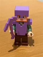 LEGO MINECRAFT ALEX FROM SET 21136 (min055) LAVENDER HELMET ARMOUR & PICKAXE