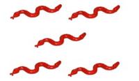 😀 LEGO Red Rttle Snake Viper (pack x5) Small Animal Zoo BRAND NEW [*]