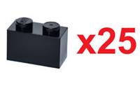 ? LEGO Brick 1x2 Black [Pack x25] [*]