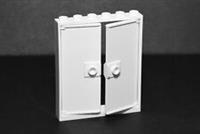 £ LEGO Large Double Door 6x6 White with 2x 3x6 Panes, Police Train *
