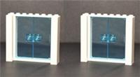 😀 LEGO [x2 Sets] Large Double Door 6x8 White + Trans Blue Panes, Police Train