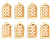 😀 LEGO Window (pack x8) arched small TAN, Gold Lattice Castle Knight [*]