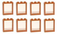 😀 LEGO Windows with Glass DARK TAN [Pack x8] 3x3 BRAND NEW house train window +