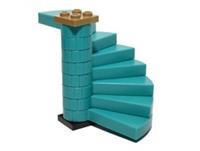 ? LEGO Stairs Dark Turquoise (x8 Steps) Spiral Round Castle House Staircase A