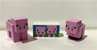 LEGO MINECRAFT PIG FROM SET 21128 & BABY PIG & SIGN FROM SET 21170