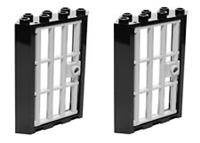 £ LEGO 2x CORNER Barred Doors for Castle Prison Dungeon Police 4x4x6 Black A