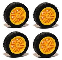 😀 LEGO Technic Large YELLOW Wheels Tires 43.2 x 14 mm Set x4 NEW LEGO # 😀 A