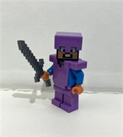LEGO MINECRAFT STEVE LAVENDER HELMET & ARMOUR + SWORD (min214)