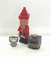 LEGO MINECRAFT SANTA VILLAGER WITH FURNACE & BUCKET FROM SET 21280 (BRAND NEW)