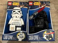 LEGO STAR WARS DARTH VADER & STORMTROOPER LED LITE TORCH LGL-TO5B & LGL-TO3B