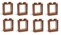 LEGO windows (pack of 10) small 2x2 BROWN + glass for house BRAND NEW