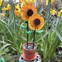 Lego Sunflower Display Pot Stand - 40524 - Terracotta / Black
