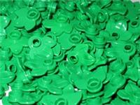 Lego Bright Green Plant Plate, Round 1 x 1 with 3 Leaves (pack of 50)